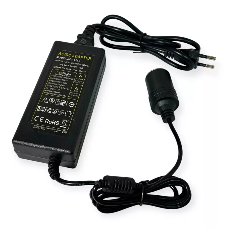 ZASILACZ PRZETWORNICA REDUKTOR NAPIĘCIA GNIAZDA ZAPALNICZKI 240V AC 12V DC