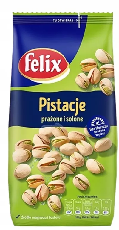 PISTACJE PRAŻONE SOLONE FELIX 360G 06/2026
