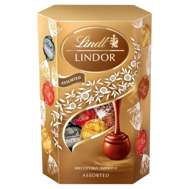 PRALINKI Z CZEKOLADY LINDT LINDOR ASSORTED Z NADZIENIEM 200G 02/2026