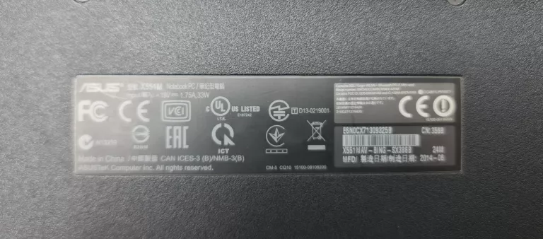 LAPTOP ASUS INTEL CELERON N2830 4GB RAM 500GB HDD