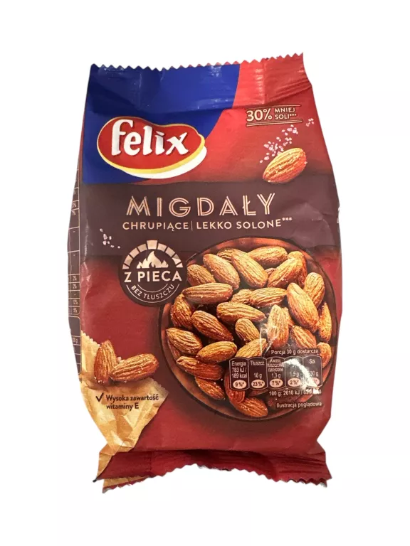 FELIX MIGDAŁY LEKKO SOLONE Z PIECA BEZ TŁUSZCZU 220G DW:02.2026
