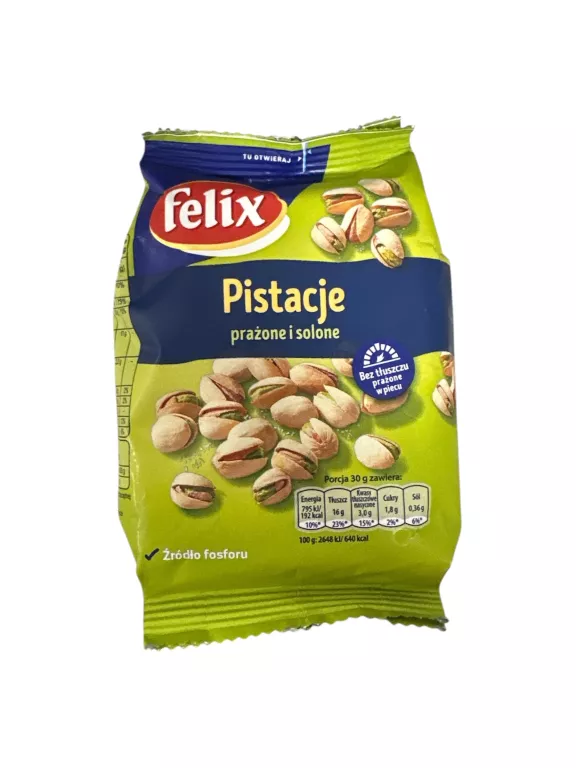 ORZESZKI PISTACJE PRAŻONE, SOLONE FELIX 180 G DW:02.2026