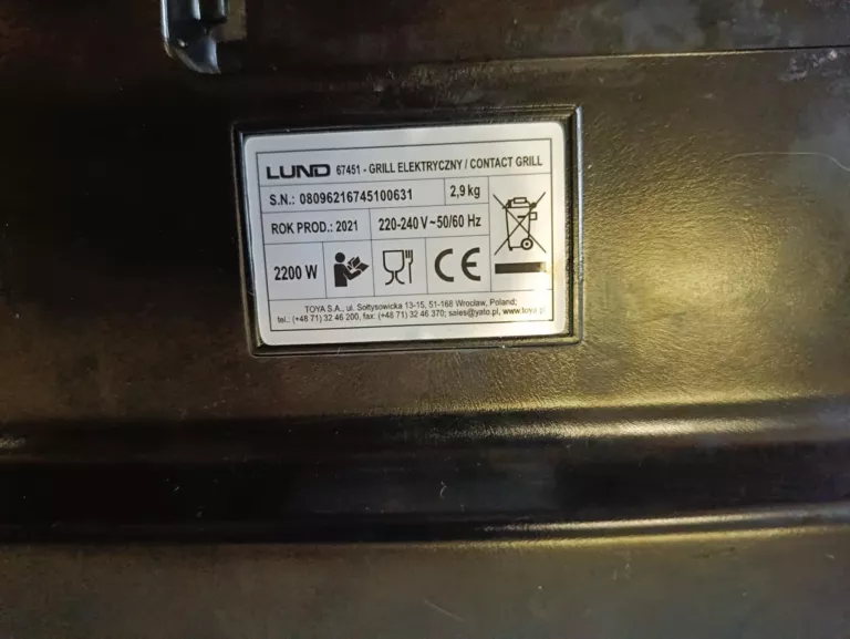 GRILL ELEKTRYCZNY LUND 67451