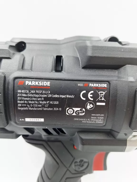 KLUCZ UDAROWY PARKSIDE PASSK 20-LI C4 + AKUMULATOR+ ŁAD