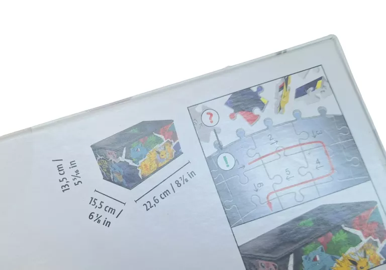 PUZZLE 3D 216 ELEMENTÓW. SZKATUŁKA POKEMON