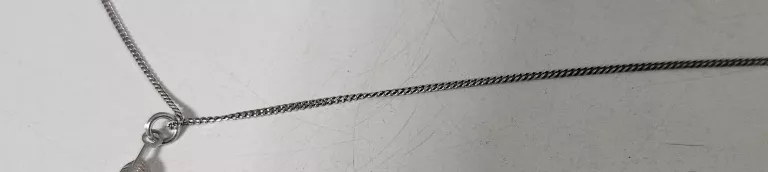 SREBRNY ŁACUSZEK Z ZAWIESZKĄ LISTEK PR. 925, 2,65 G, DŁ. 45 CM