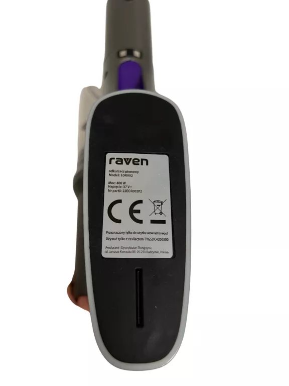 ODKURZACZ PIONOWY RAVEN EOR002 KOMPLET + GW 13-07-2027R.