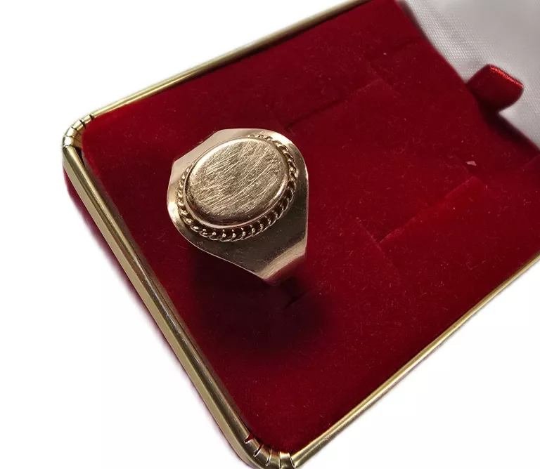 ZŁOTY MĘSKI SYGNET PRÓBY 583 / R. 27 / 8,15G