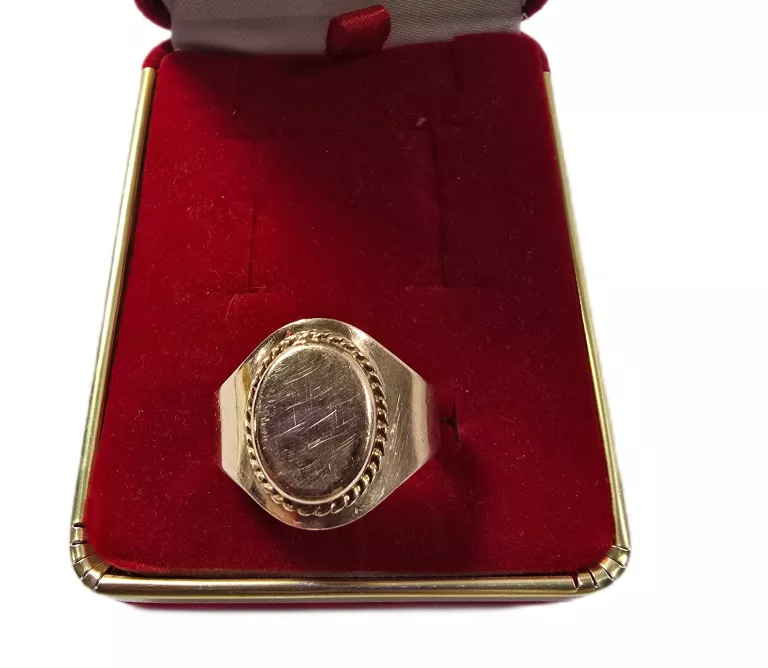ZŁOTY MĘSKI SYGNET PRÓBY 583 / R. 27 / 8,15G