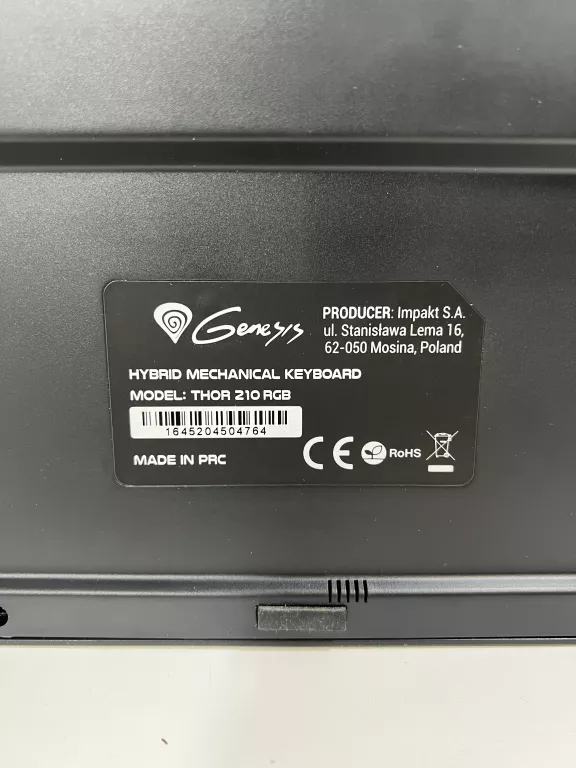 KLAWIATURA MECHANICZNA HYBRYDOWA GENESIS THOR 210 RGB
