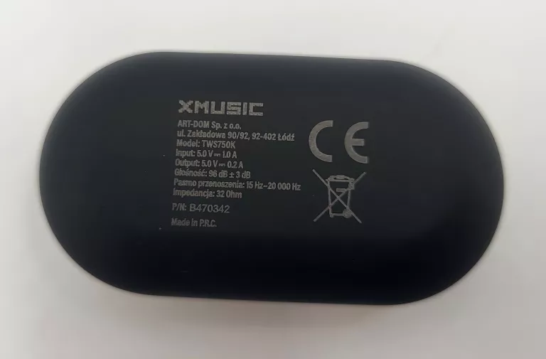 SŁUCHAWKI DOUSZNE XMUSIC TWS750K KOMPLET