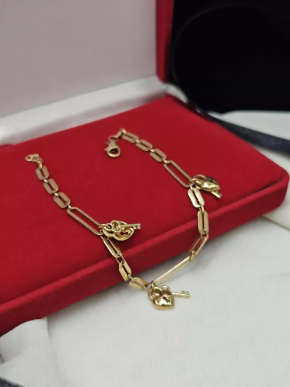 ZŁOTA BRANSOLETKA ANKIER Z ZAWIESZKAMI 4,39G/585