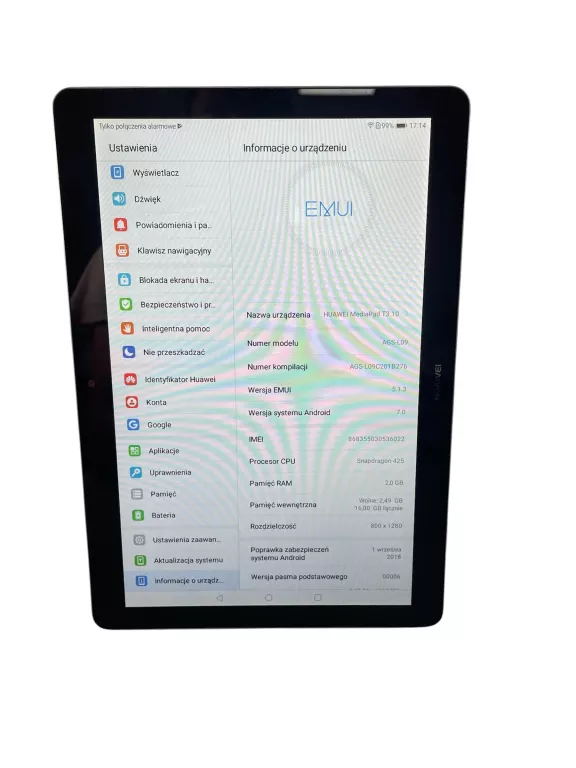 TABLET HUAWEI MEDIAPAD T3 9.6" 2/16GB WI-FI