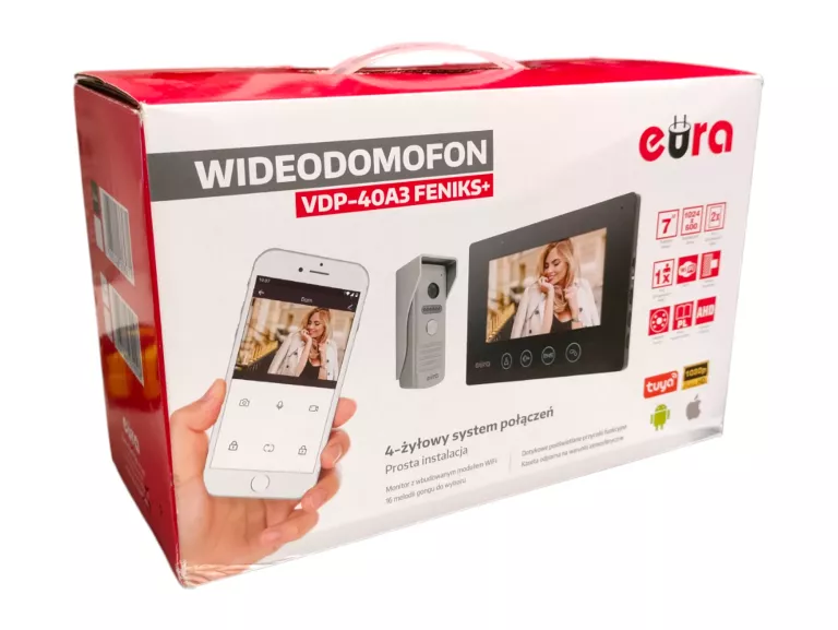 WIDEODOMOFON JEDNORODZINNY EURA FENIKS VDP-40A3 WIFI