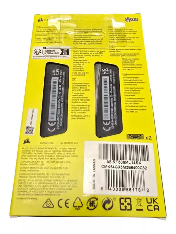 CORSAIR VENGEANCE DDR5 64GB (32GB X 2) 6400MHZ PAMIĘĆ RAM
