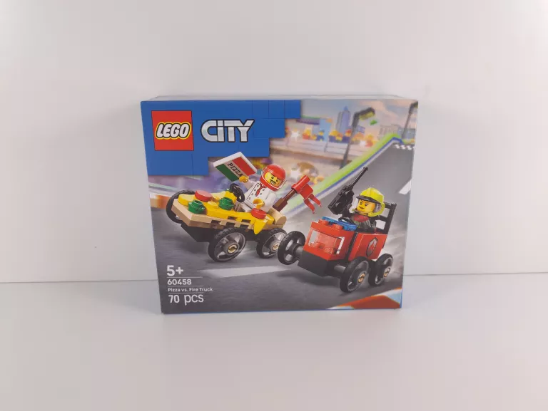 LEGO CITY 60458 ZESTAW WYŚCIGÓWEK: PIZZA KONTRA WÓZ STRAŻACKI