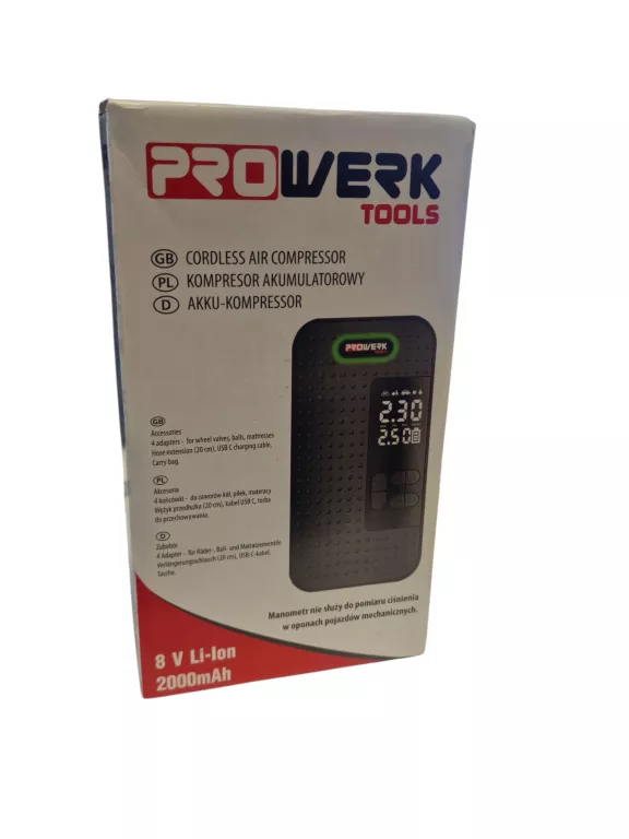 KOMPRESOR AKUMULATOROWY PROWERK TOOLS