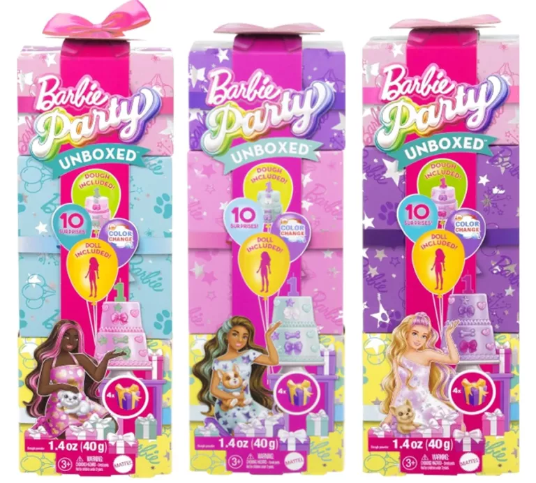 LALKA BARBIE PARTY UNBOXED IMPREZOWE NIESPODZIANKI WYSYŁKA LOSOWO