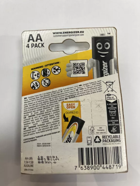 BATERIE ENERGIZER ALKALINE POWER AA 4 SZTUKI