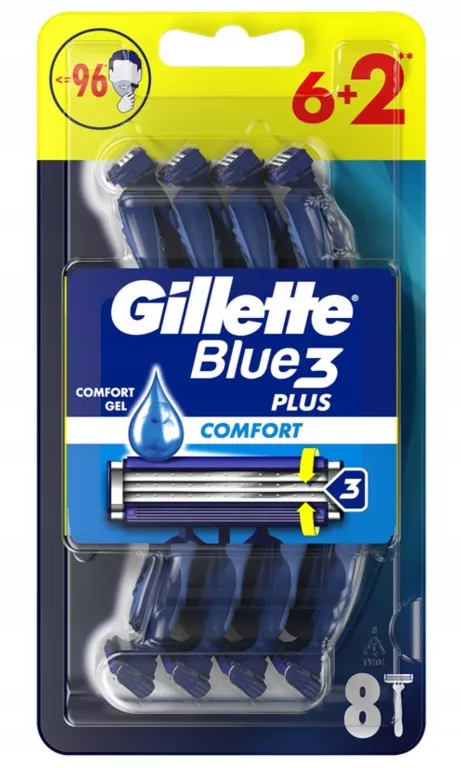 MASZYNKA JEDNORAZOWA DO GOLENIA GILLETTE BLUE 3 COMFORT 6+2 8 SZT.