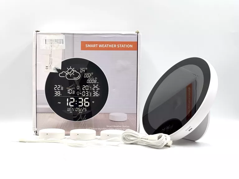 STACJA POGODOWA POGODY WIFI TUYA SMART 3X CZUJNIK PROGNOZA POGODY