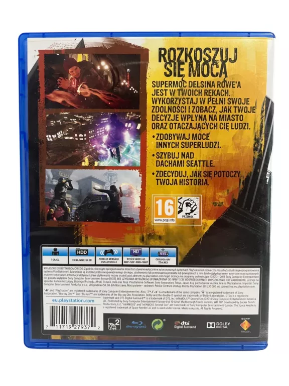 GRA NA KONSOLĘ PLAYSTATION 4 PS4 INFAMOUS SECOND SON