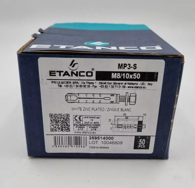 KOTWA DO DUŻYCH OBCIĄŻEŃ ETANCO MP3-S M8/10X50