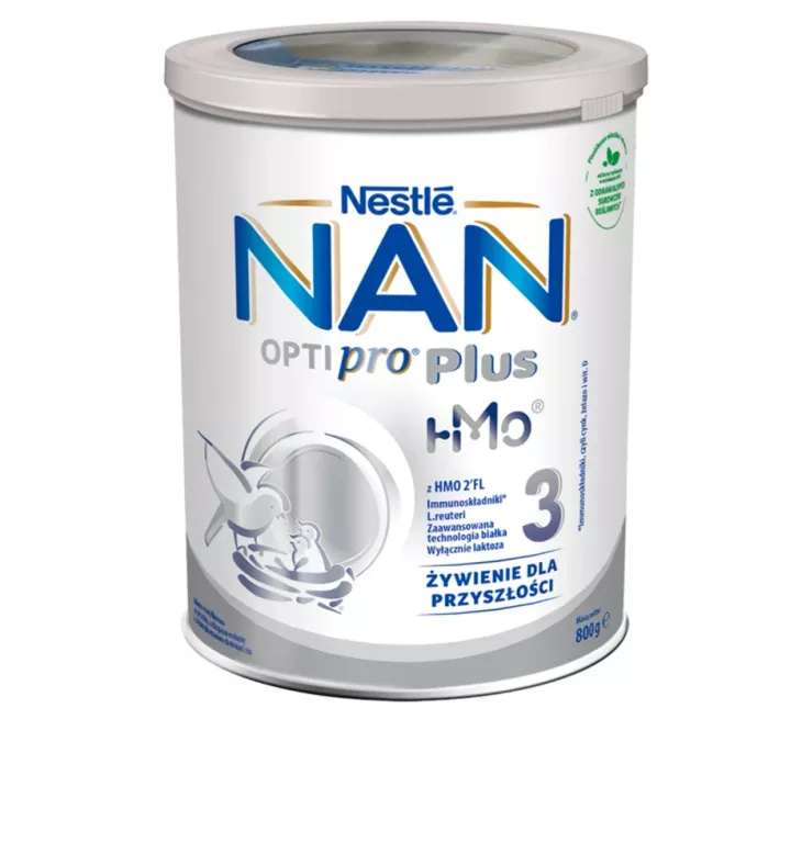 NAN OPTIPRO PLUS 3 HMO PRODUKT NA BAZIE MLEKA DLA MAŁYCH DZIECI 800 G