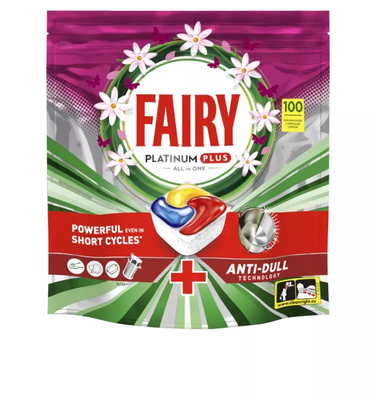 FAIRY ALL IN ONE FAIRY PLATINUM PLUS KAPSUŁKI DO ZMYWARKI CYTRYNA 100 SZT