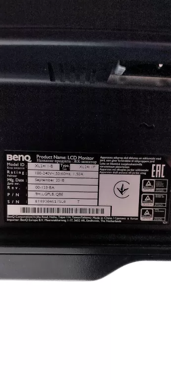 MONITOR BENQ XL-2411-B 24"
