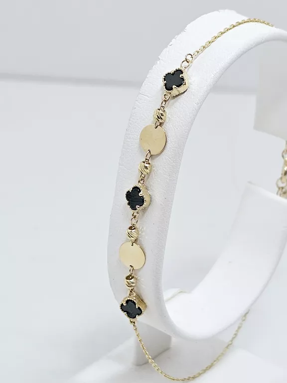 ZŁOTA BRANSOLETKA ONYX 585 1,70G DŁ:19CM