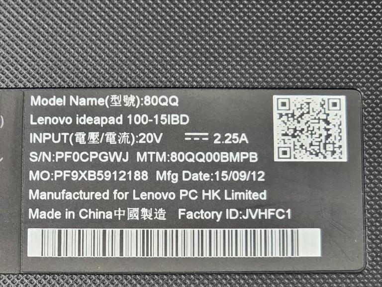 LAPTOP LENOVO IDEAPAD 100 100-15IBD 15,6'' 8/256GB SSD I3-5005U WIN10 HOME