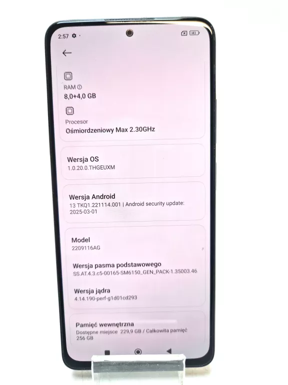 SMARTFON XIAOMI REDMI NOTE 12 PRO 5G 8 GB / 256 GB 5G CZARNY