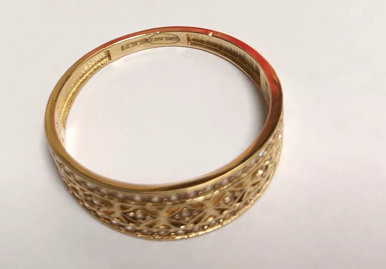 ZŁOTY AŻUROWY PIERŚCIONEK PR.585 2,34G R.18