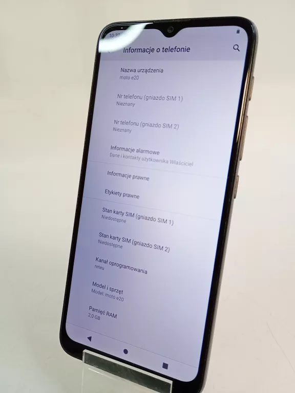 SMARTFON MOTOROLA MOTO E20 2 GB / 32 GB 4G (LTE) SZARY