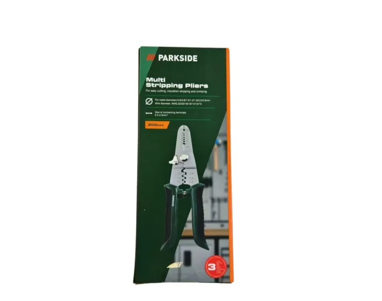 PARKSIDE NOŻYCE DO KABLI 200 MM CIĘCIE IZOLACJA ZACISK AWG 12–18 1–4 MM