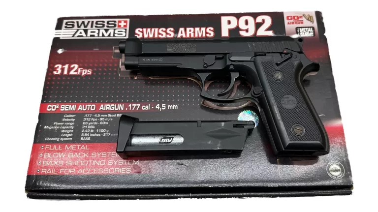 WIATRÓWKA PISTOLET REPLIKA CYBERGUN SWISS ARMS GSG P92 ŚRUT BB KAL. 4,5 MM