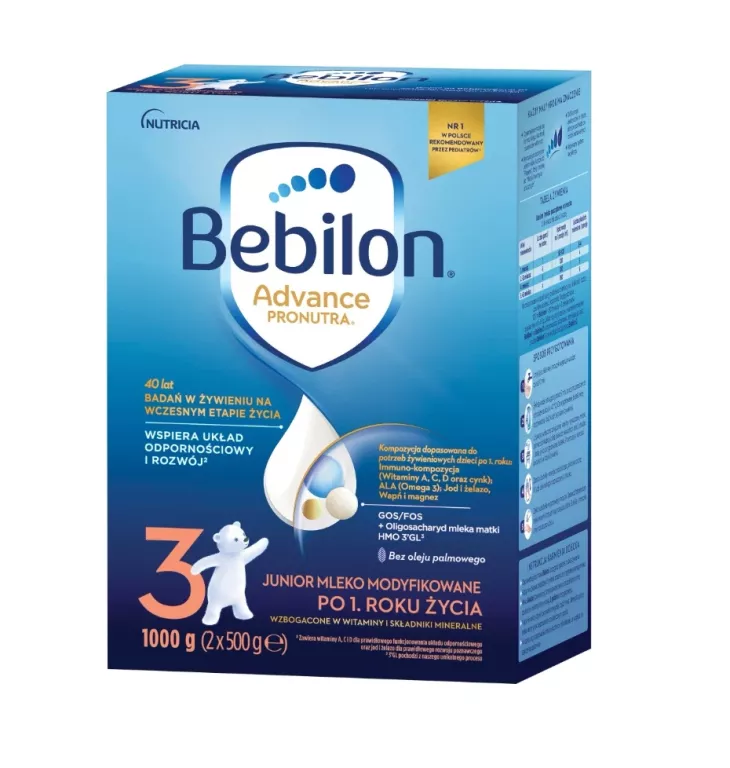 BEBILON 3 MLEKO MODYFIKOWANE ADVANCE PRONUTRA 1000 G