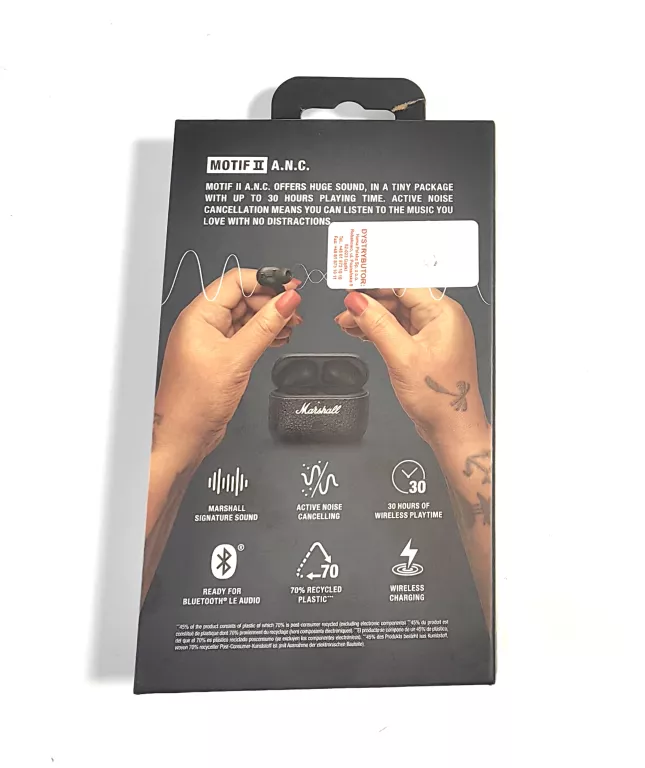 SŁUCHAWKI BEZPRZEWODOWE MARSHALL MOTIF II ANC TWS DOKANAŁOWE BLUETOOTH