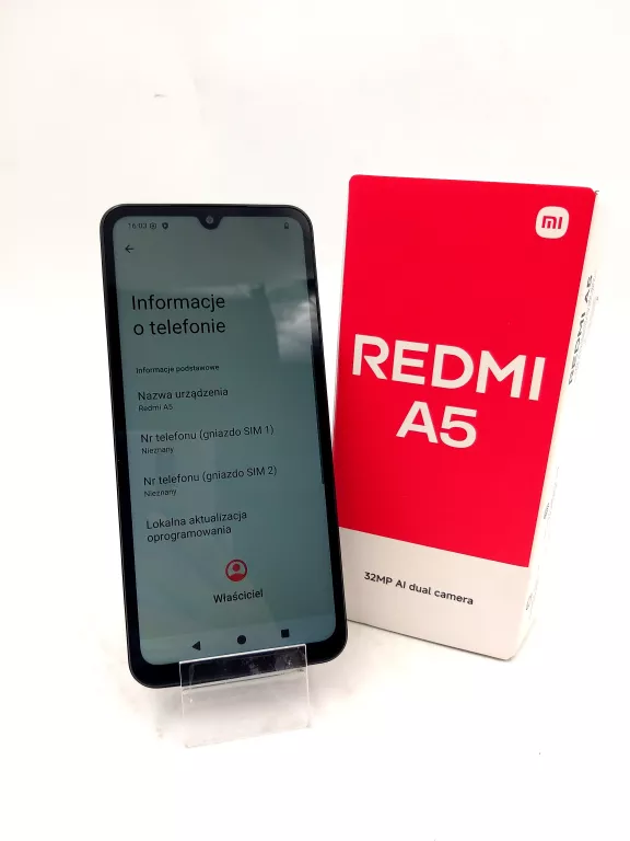 TELEFON SMARTFON XIAOMI REDMI A5 3GB/64GB CZARNY