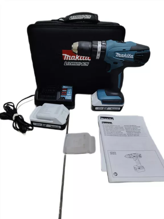 WKRĘTARKA MAKITA HP457D 2XAKUMULATOR 1,5AH ŁADOWARKA TORBA