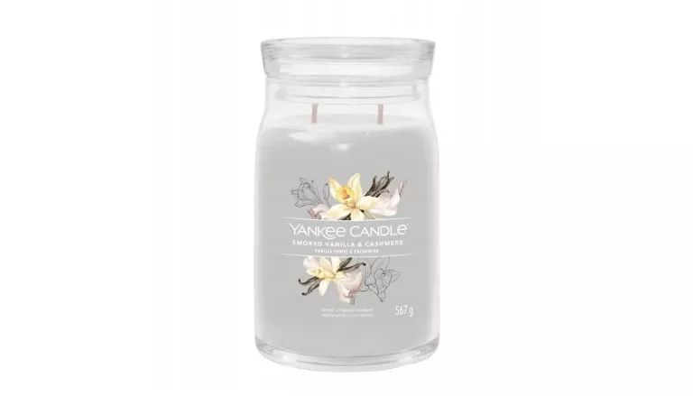 SMOKED VANILLA & CASHMERE - YANKEE CANDLE SIGNATURE - DUŻA ŚWIECA ZAPACHOW