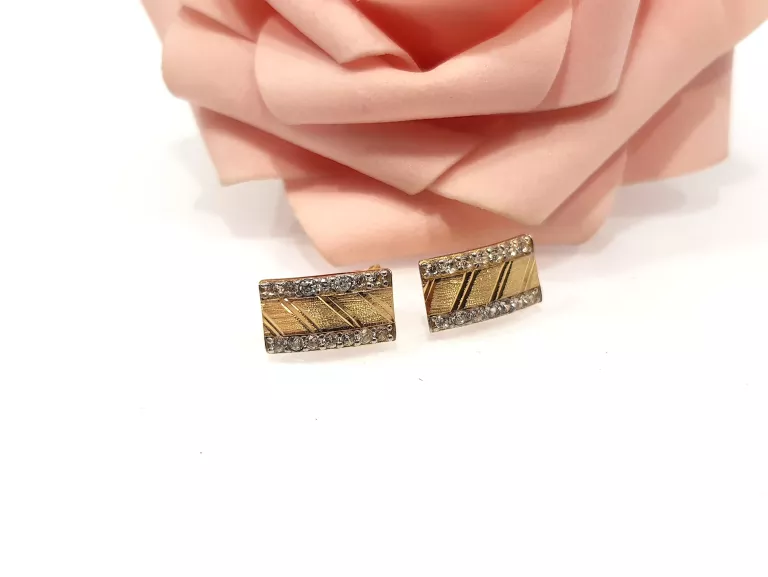 ELEGANCKIE ZŁOTE KOLCZYKI WKRĘTY PR.585