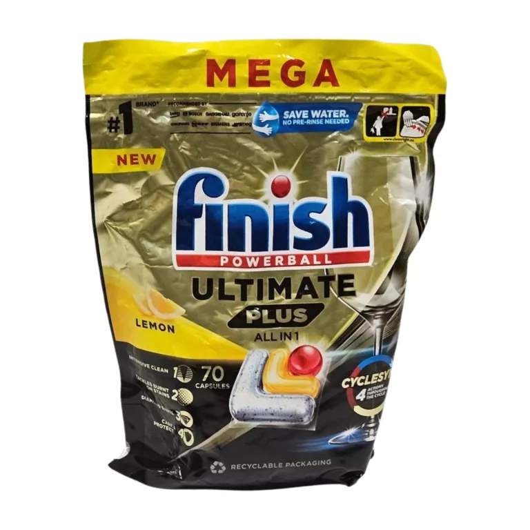 FINISH ULTIMATE PLUS LEMON KAPSUŁKI DO MYCIA NACZYŃ W ZMYWARCE 70 SZTUK