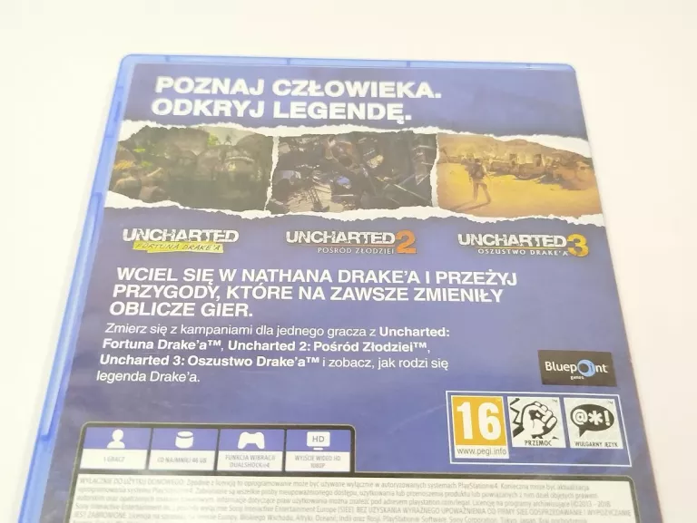 GRA NA SONY PS4 UNCHARTED KOLEKCJA NATHANA DRAKE`A