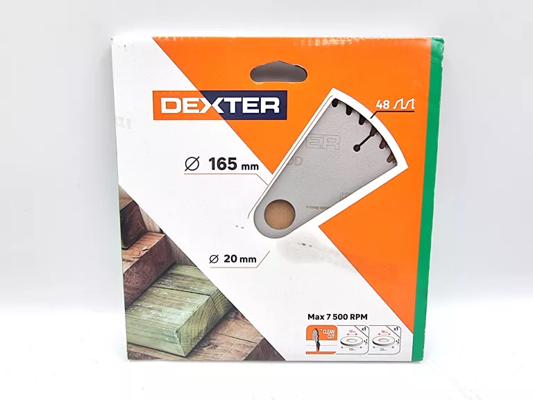 TARCZA DO CIĘCIA DREWNA 165X20 MM T48 DEXTER