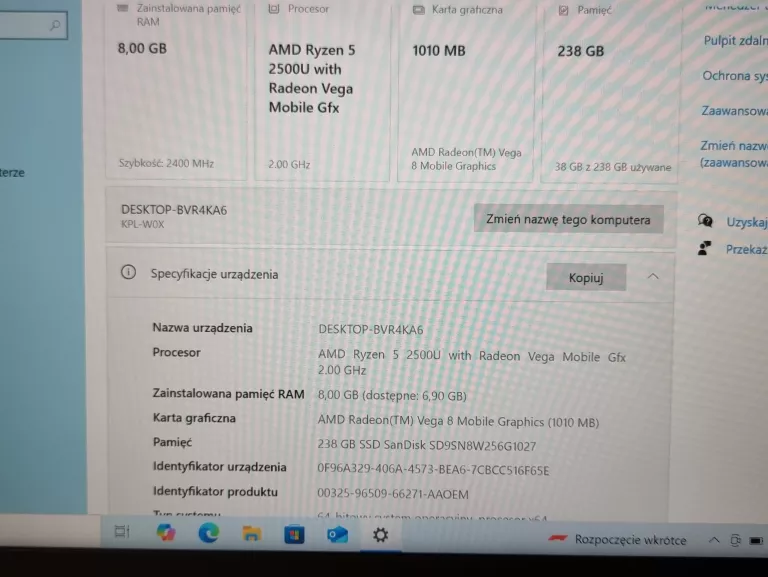 HUAWEI MATEBOOK D14 RYZEN5 8/256GB