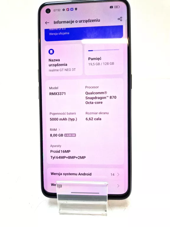 SMARTFON REALME GT NEO 3T 8 GB / 128 GB 5G CZARNY