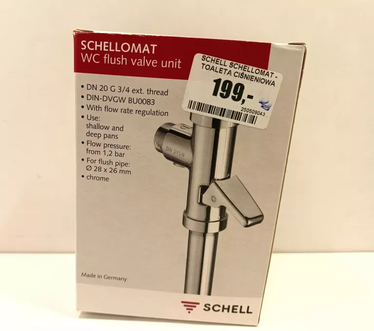 SCHELL SPŁUCZKA CIŚNIENIOWA AUTOMAT SPŁUKUJĄCY DO WC 3/4 CHROM SCHELLOMAT