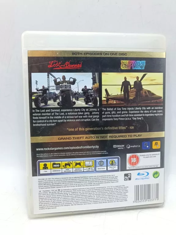 GRA PS3 GTA EPISODES FROM LIBERTY CITY
